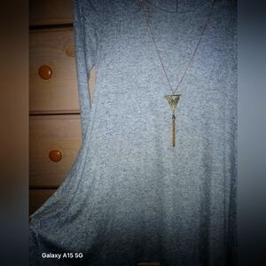 Woman's casual dress with necklace detail